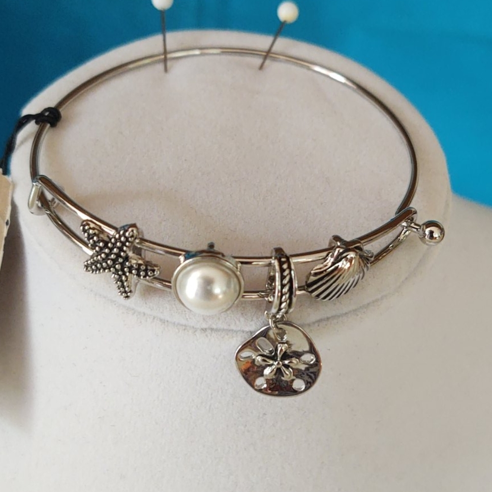 Adjustable Silver Bangle Bracelet